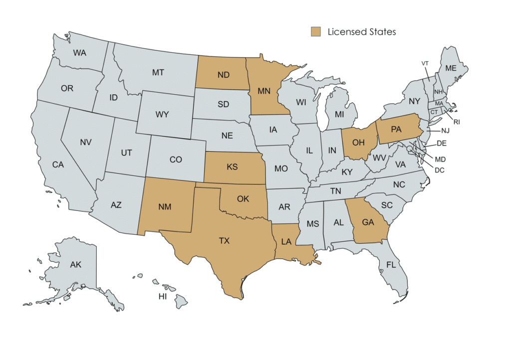 Engineering Licensed States for Velocity Engineering Services based out of Norman OK